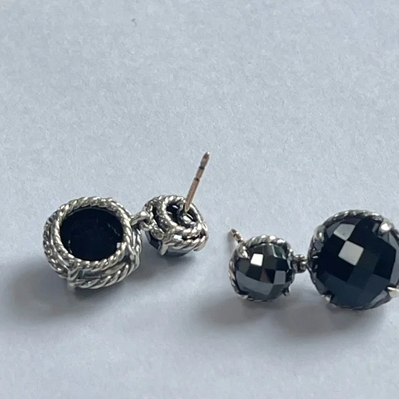 David Yurman Black Onyx Chatelaine Drop Earrings - Picture 2 of 11